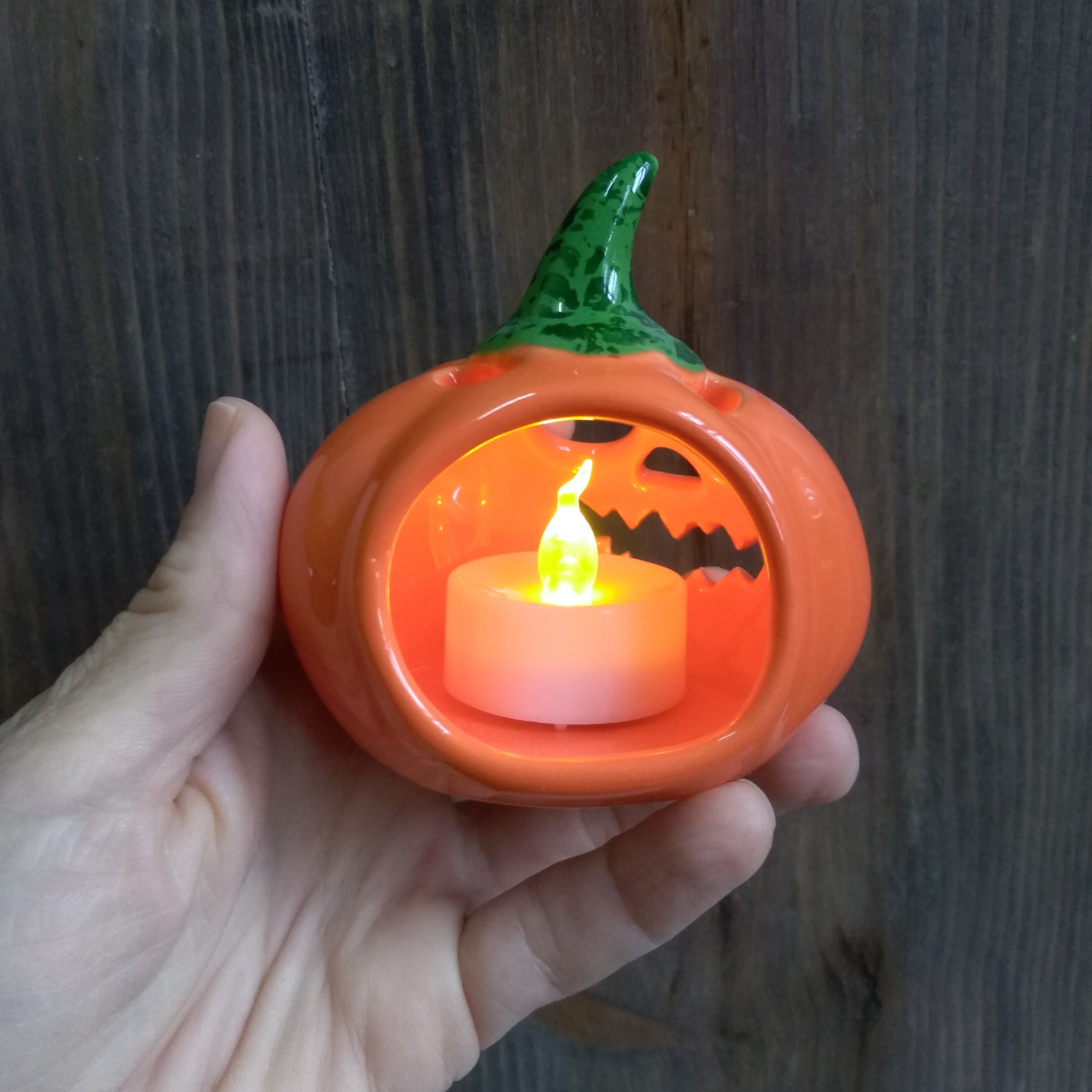 Pumpkin Tea Light Holders. Halloween Pumpkin. Handmade Ceramic Etsy