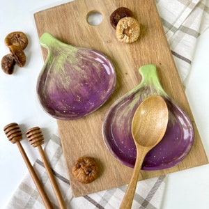 Fig Spoon Rest, Handmade Ceramic Kitchenware, Fruit Kitchen Decor, Gift for Home, Gift for Fig Lover image 3