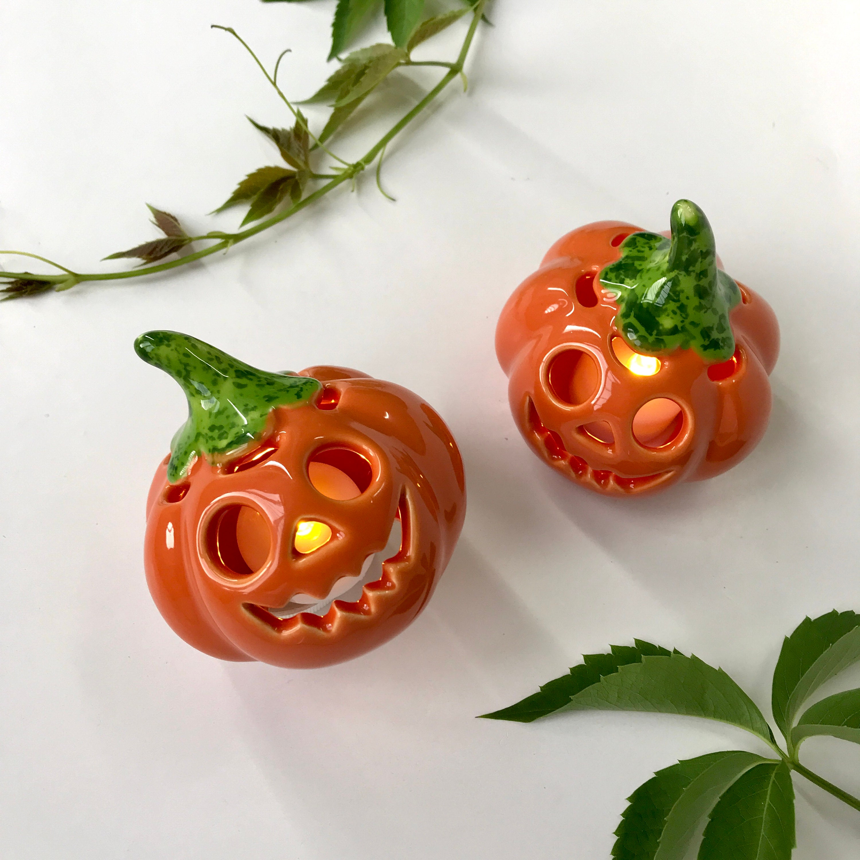 Pumpkin Candle Holder Handmade Ceramic Tea Light Holder Etsy