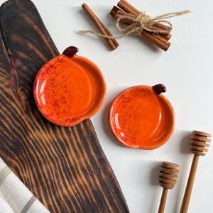 Peach Spoon Rest, Handmade Ceramic Tea Bag Holder, Fruit Kitchenware