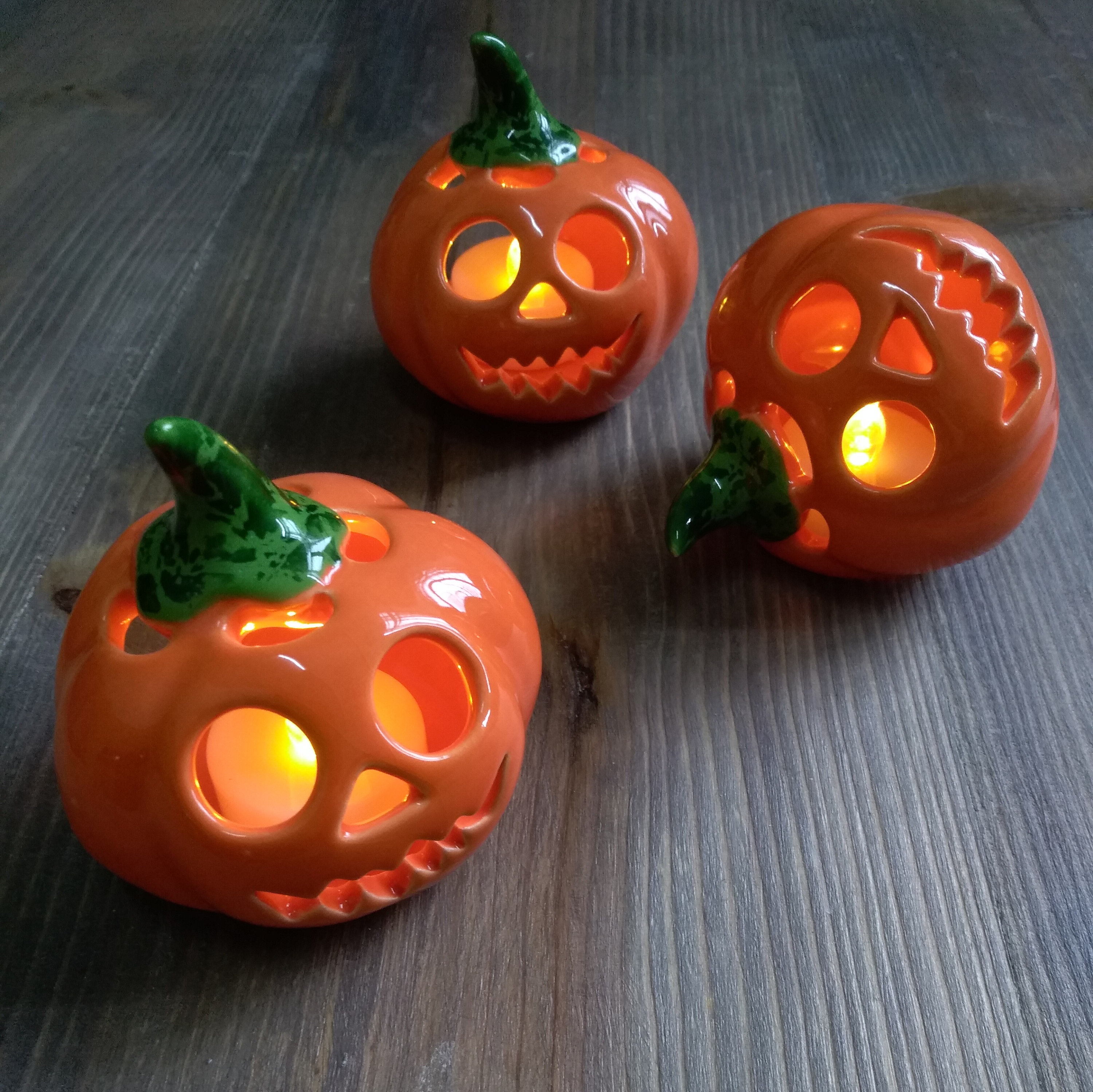 Pumpkin Tea Light Holders. Halloween Pumpkin. Handmade Ceramic Etsy