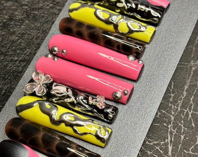 XXL Square Press On Nails: Large