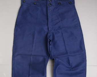 Vintage 50s French Blue Moleskin Work Pants 1950s Workwear