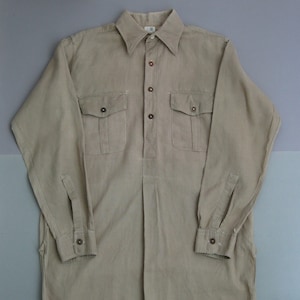 Vintage 40s British Army Pullover Shirt 1940s Military Shirt