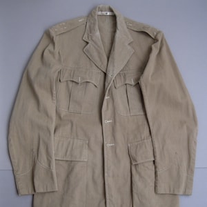 Vintage 40s British Army Khaki Drill Jacket 1940s Army Jacket
