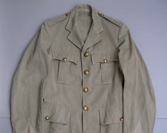 Vintage 40s British Army Khaki Drill Tunic Jacket 1940s Army Jacket