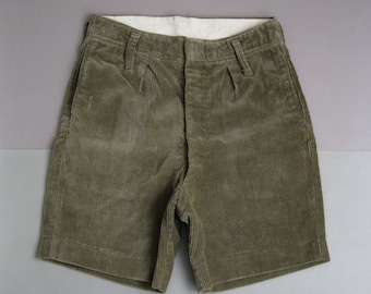 Vintage 50s French Corduroy Work Shorts 1950s Workwear