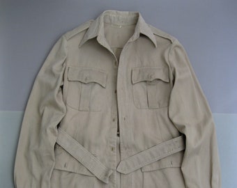 Vintage 40s British Army Khaki Drill Jacket 1940s