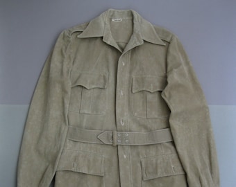 Vintage 40s British Army Khaki Drill Jacket 1940s Military Jacket