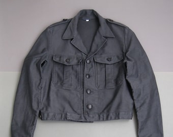 Vintage 1940s 40s French Black Moleskin Work Jacket Chore - Etsy