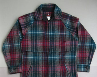 Vintage 80s Johnson Woolen Mills Plaid Jacket Made in USA 1990s Jacket