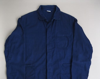Vintage 70s Vietnamese Blue Work Jacket 1970s Workwear