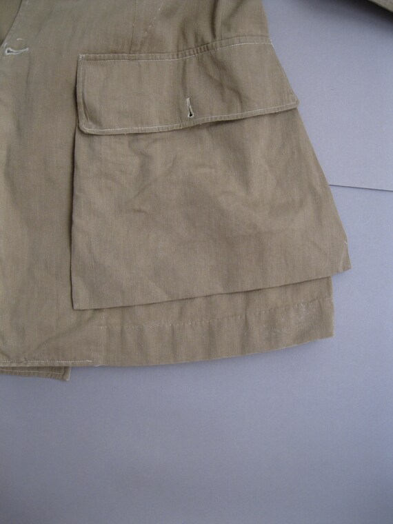 Vintage 40s British Army Khaki Drill Jacket 1940s… - image 3