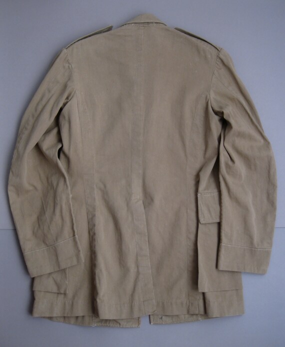 Vintage 40s British Army Khaki Drill Jacket 1940s… - image 4