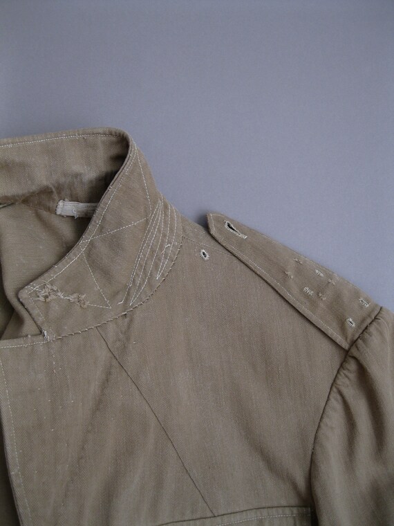 Vintage 40s British Army Khaki Drill Jacket 1940s… - image 6