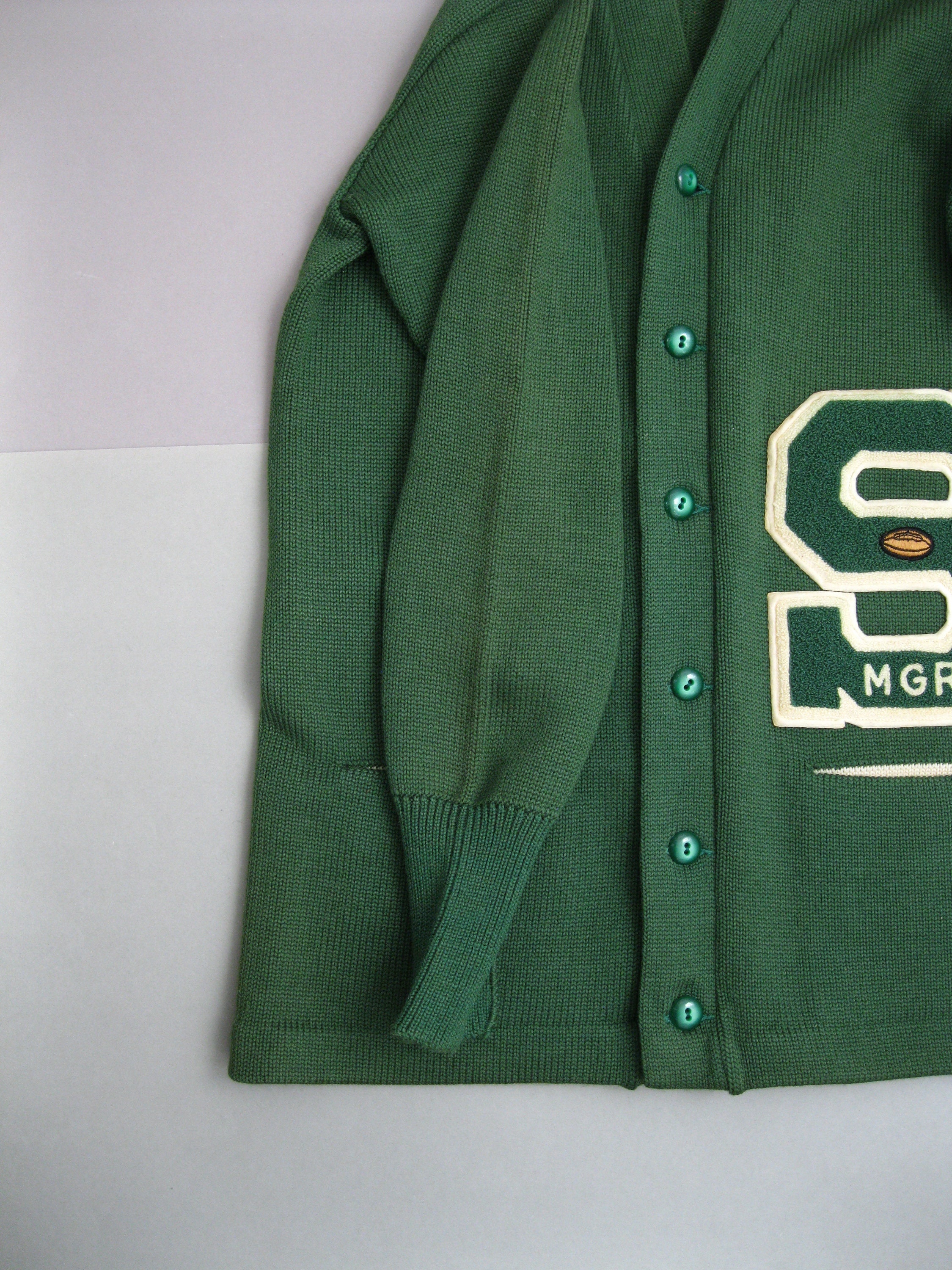 直営店に限定 Cardigan Wool Green Varsity 50s Vintage 1950s Etsy - Sweater カーディガン