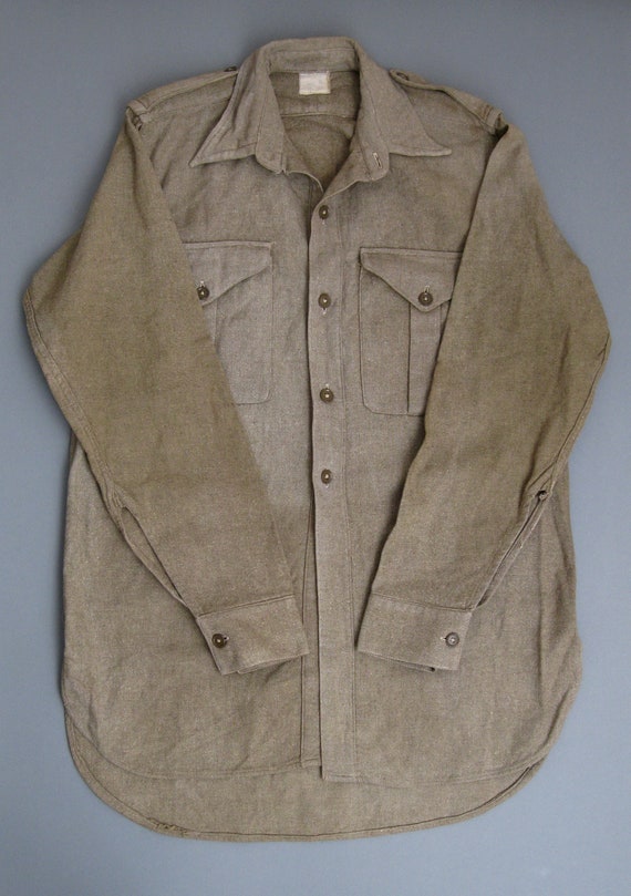 Vintage 1940s British Army Wool Shirt Dated 1946 British