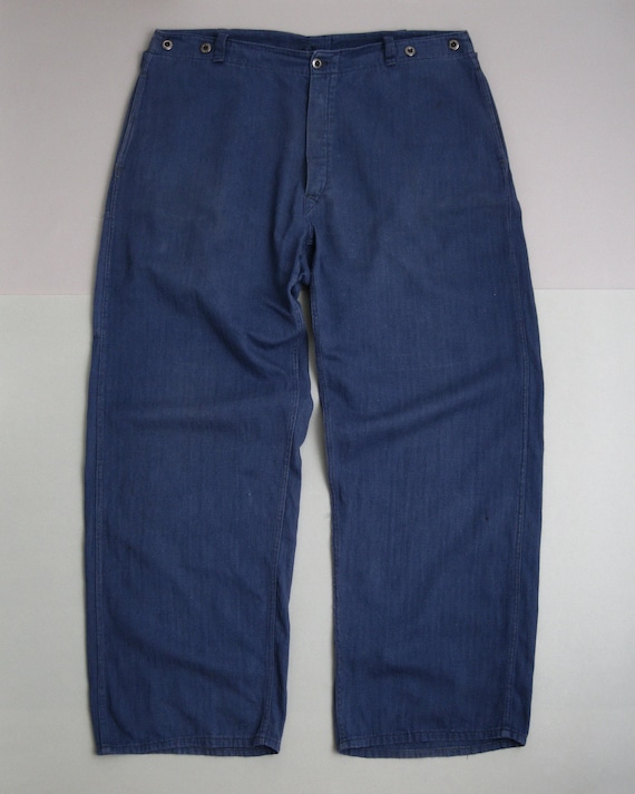 Vintage 60s Work Pants Herringbone Twill 1960s HBT Work