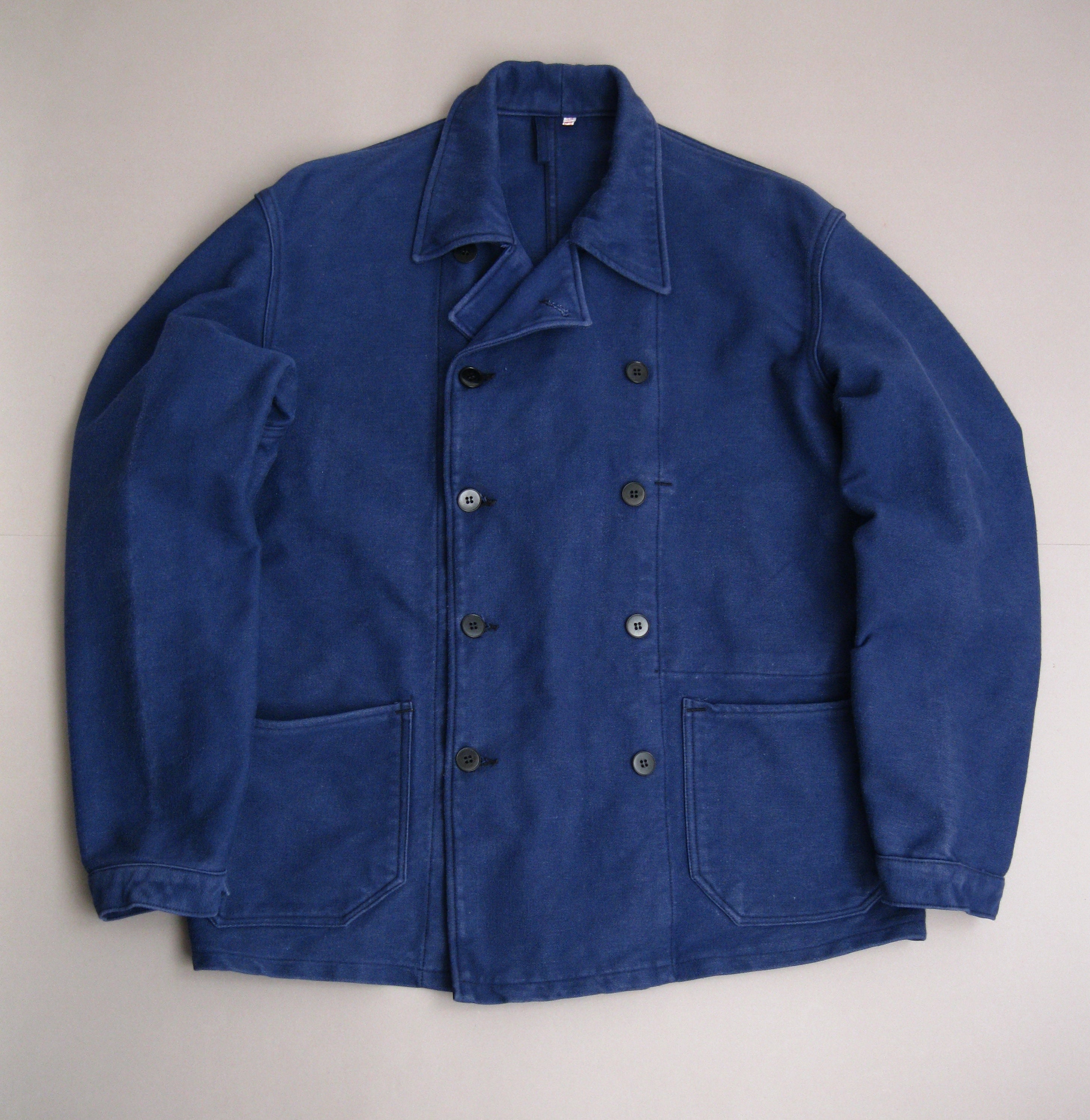 Vintage 70s German Double Breasted Moleskin Blue Work Jacket - Etsy