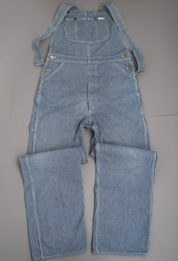 70s Lee Striped Overalls Made in USA Vintage 1970s