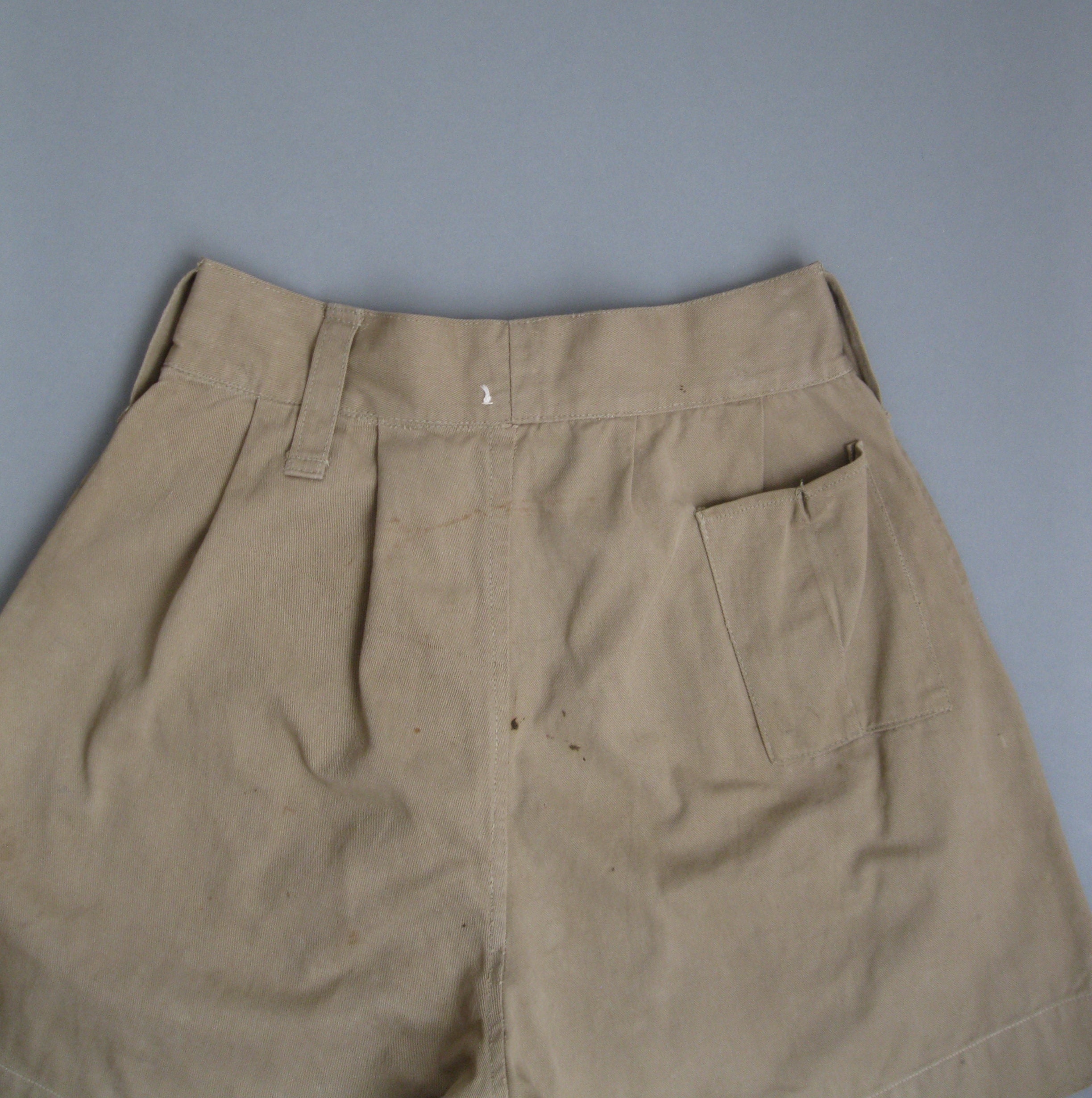 Clothing Gender-Neutral Adult Clothing Shorts Vintage 40s British Army Khaki Drill Shorts 1940s Army Shorts 