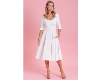 white midi sundress