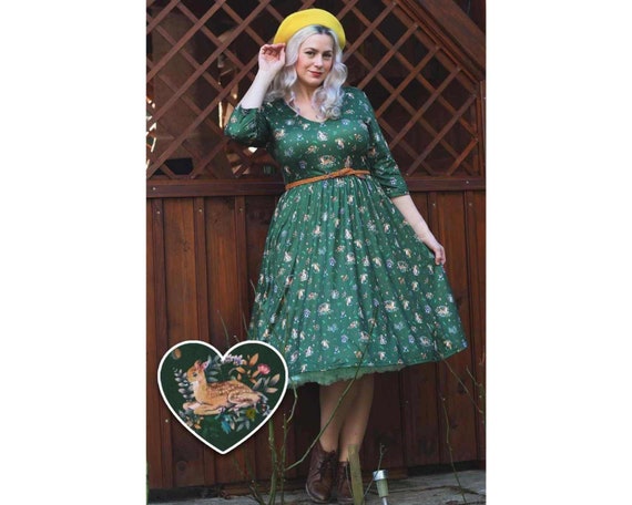 green fox dress Princess Green Almyra Dress – Fox Olivine main image 1
