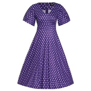 Purple Polka Dot Dress Plus Size - Etsy UK