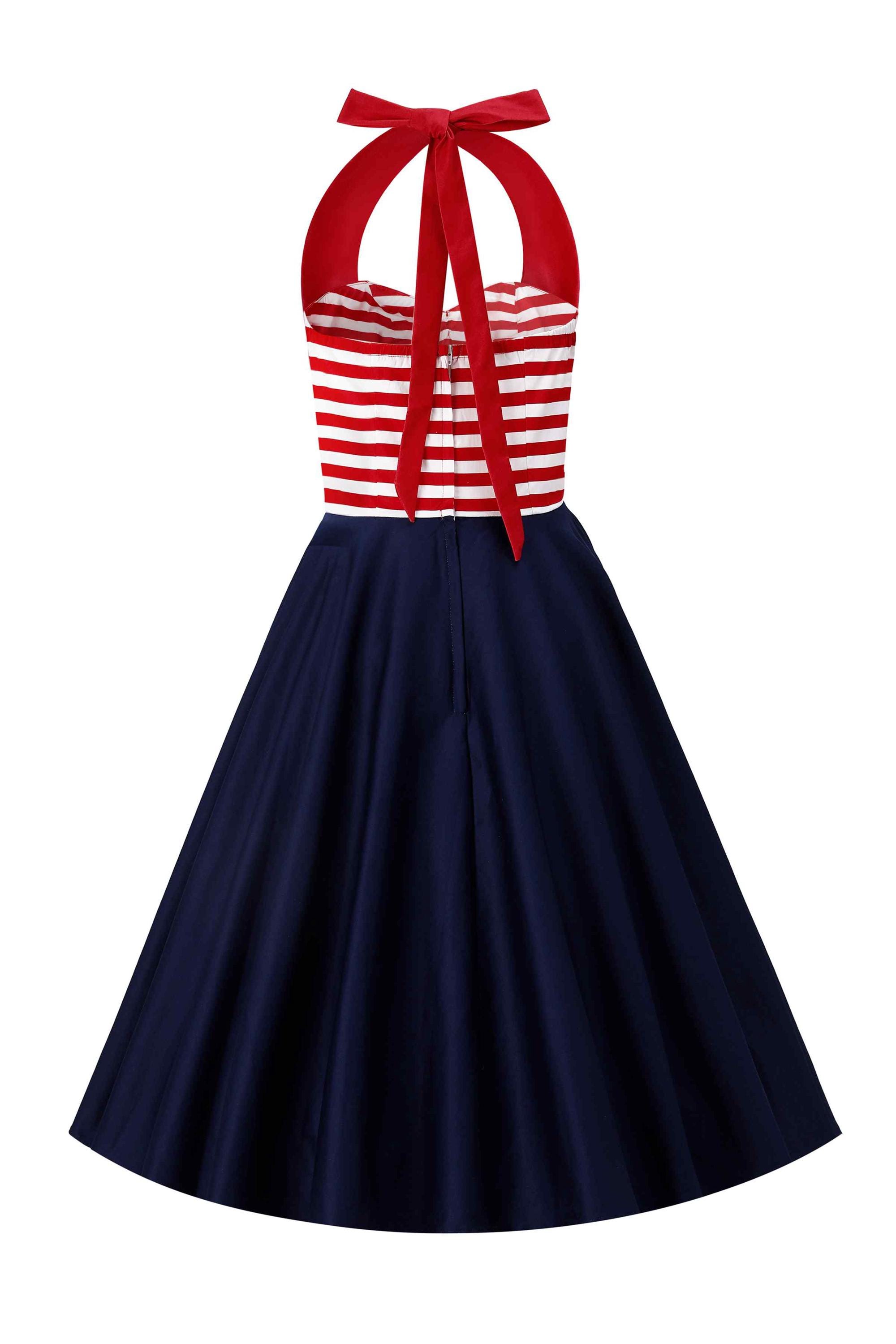 Daisy Nautical Striped Halter Dress With Anchor Embroidery - Etsy