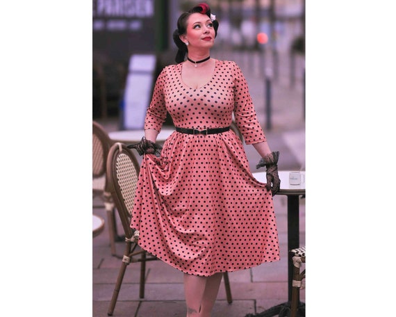 green emerald velvet dress Navy Polka Dot Dress Gladys