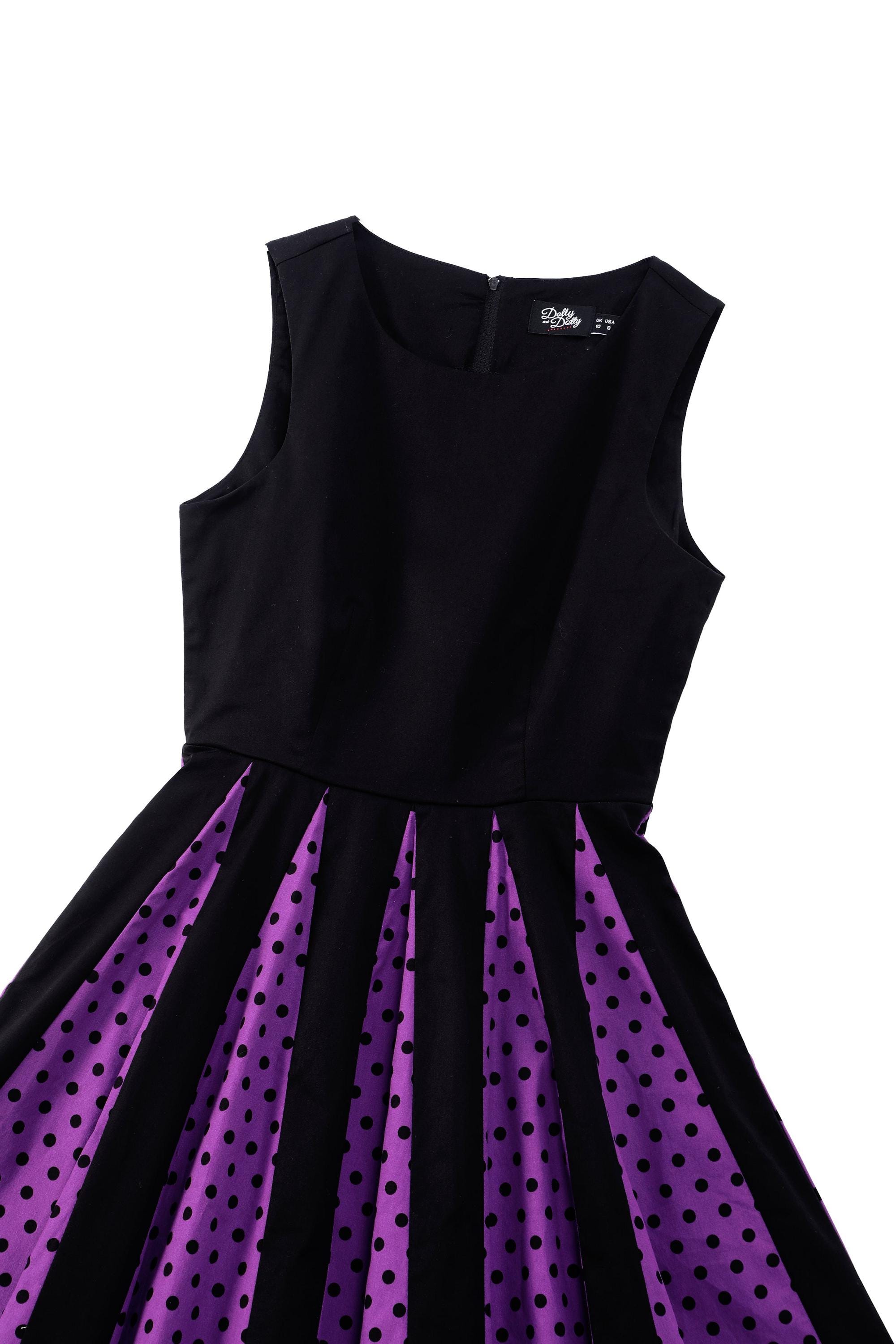 purple and black polka dot dress Lily Purple Polka Dot off Shoulder Dress