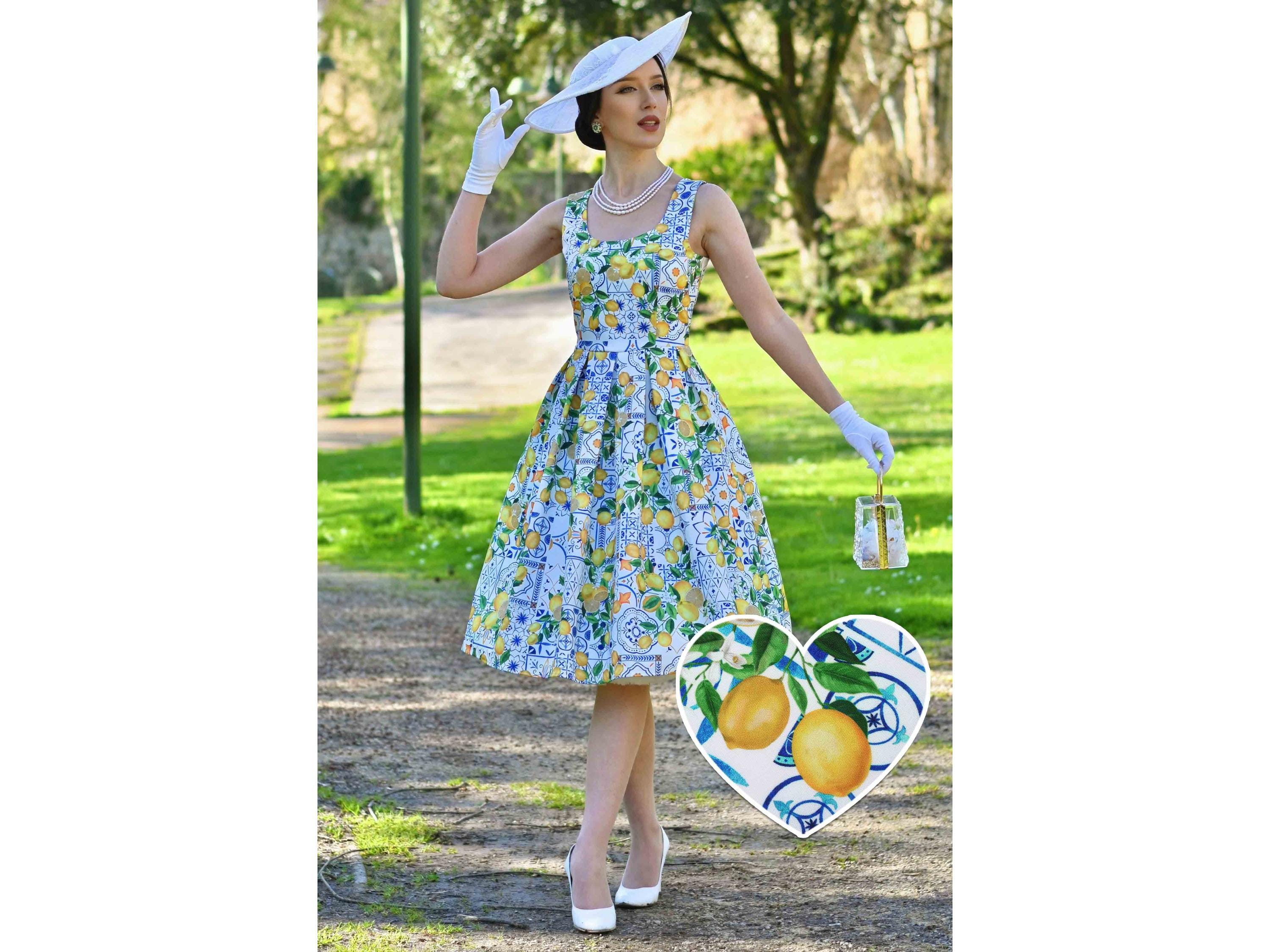 blue and white lemon dress Lemon Tiles Dress  belletique