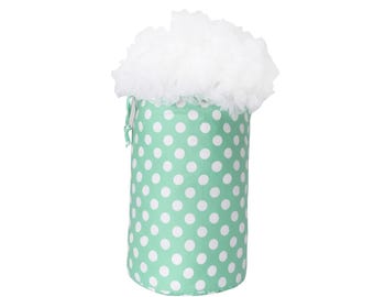 Sage Polka Dot Petticoat Bag For 2 Petticoats