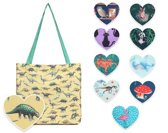 Canvas Class Book Bag, Animal Print Canvas Bag, Large-Sized Handbag, Commuter Bag