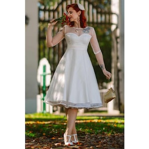 Madeline White Mesh Long Sleeved Dress