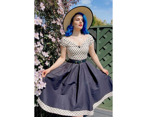 Black 50s swing dress cheap