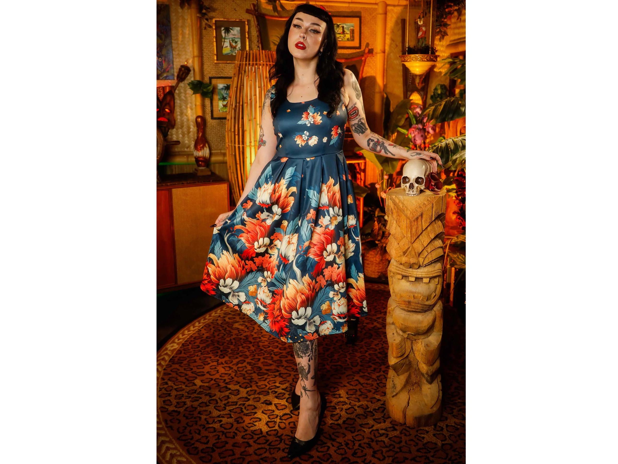 slim fit dress slacks Forest Green Silver Glitter Vintage A Line Crossover 3/4 Sleeve Tea Sw –  Pretty Kitty Fashion main image 1