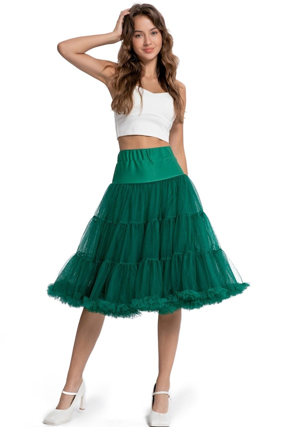 green petticoat dress Fluffy Net Petticoat 25.5 Inches in Emerald Green