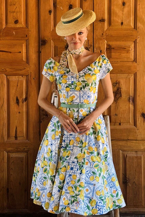 lemon off the shoulder dress Azazie Lianne