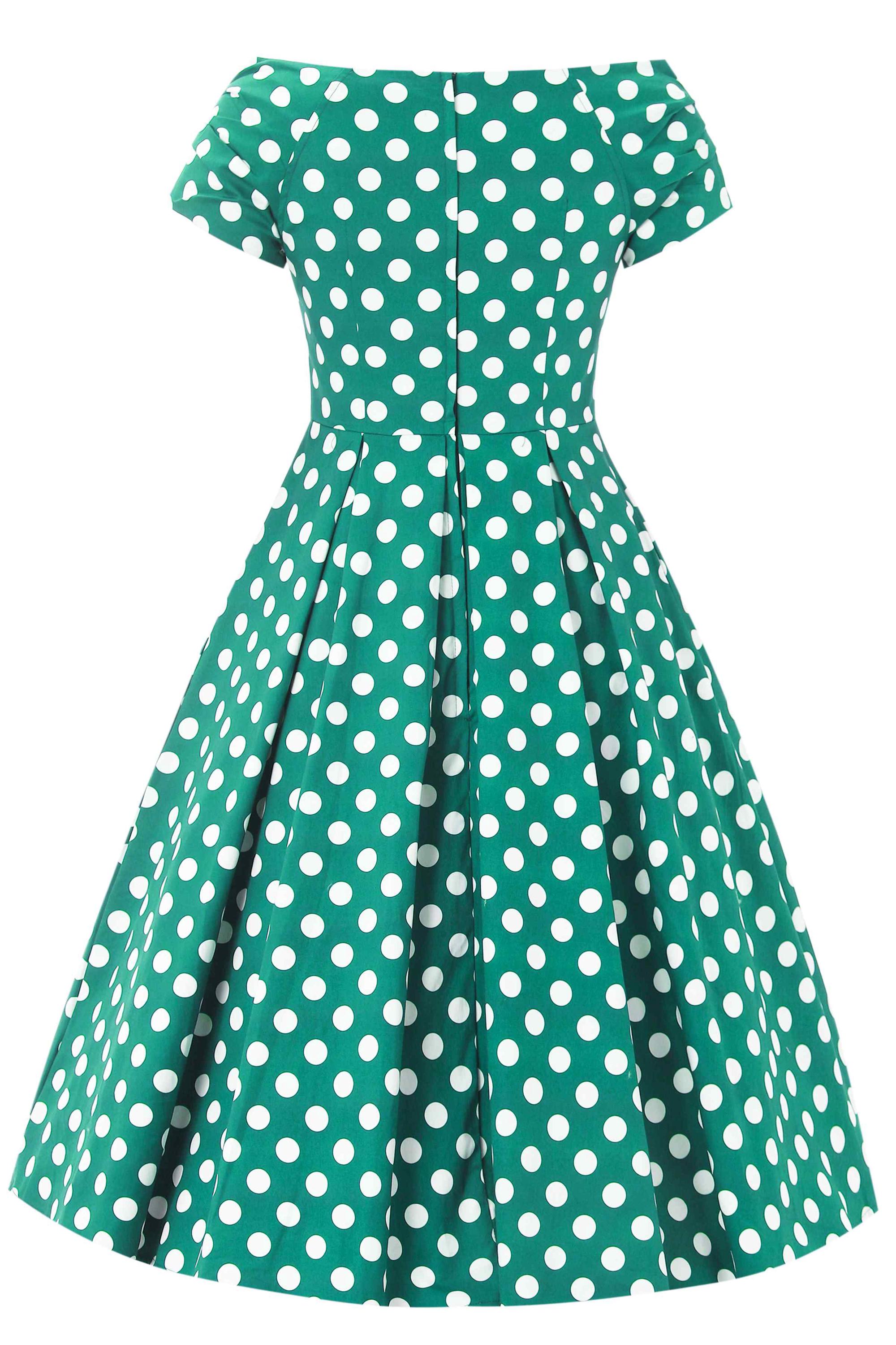 Lily Green Polka Dot off Shoulder Dress - Etsy
