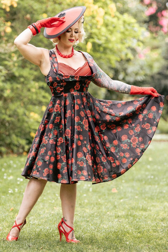 pleated bust dress Unique Vintage Merlot Striped Velvet Pleated Bust Swing Dress