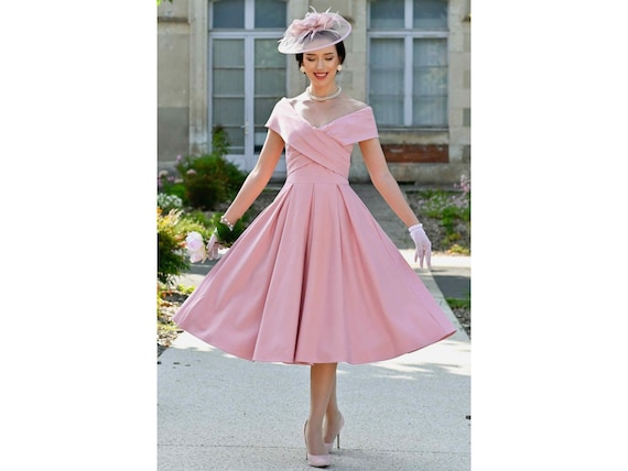 strapless open back dress Blush Pink Off-shoulder A-line Ruffle Long Princess Prom Dress, PD3374 –  AlineBridal main image 0
