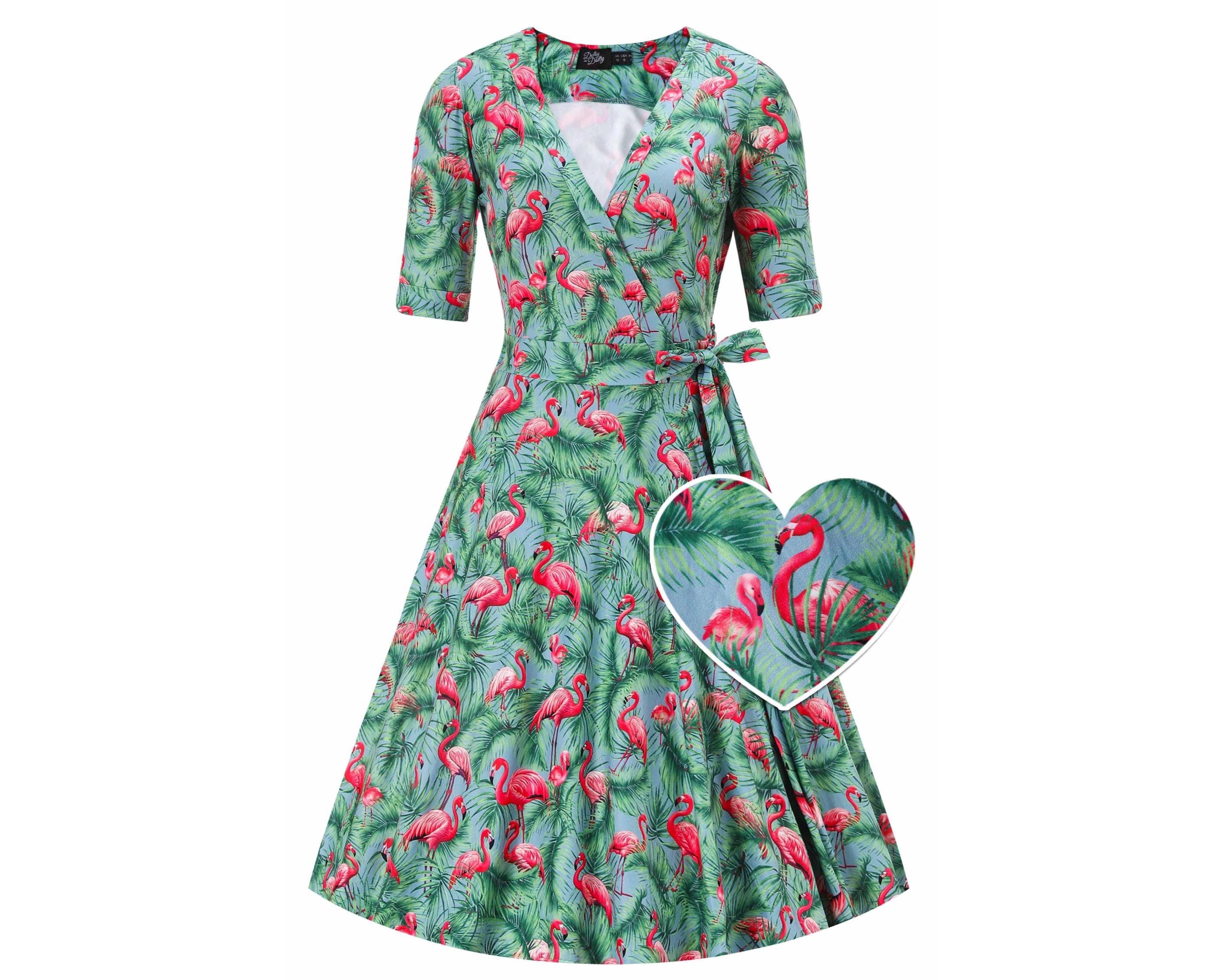 lady vintage flamingo dress Lady vintage tiki flamingo Audrey dress