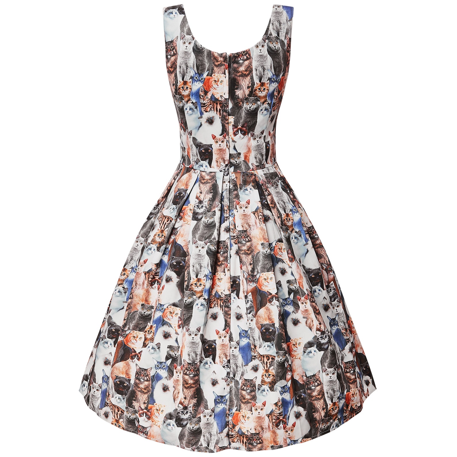 Quirky Cat Print Swing Dress UK Etsy