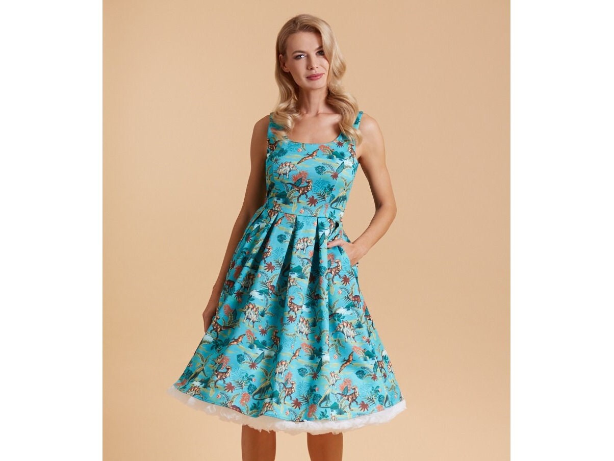 Cute Print Dinosaur Swing Dress - Etsy UK