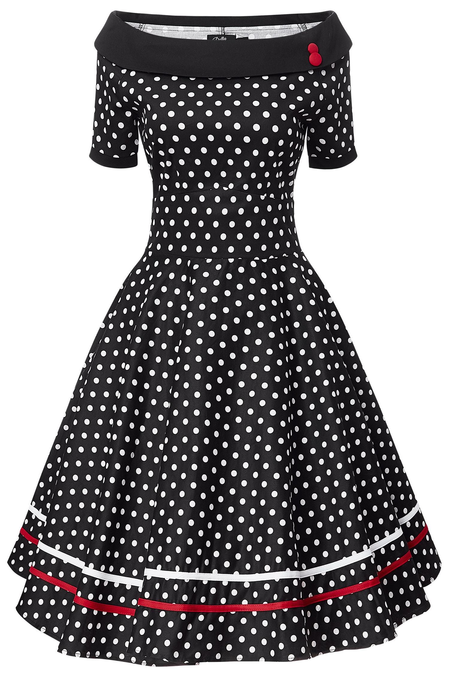 black and white polka dot 50s dress Mouse Costume Dress Red Polka Dot Strap Dress