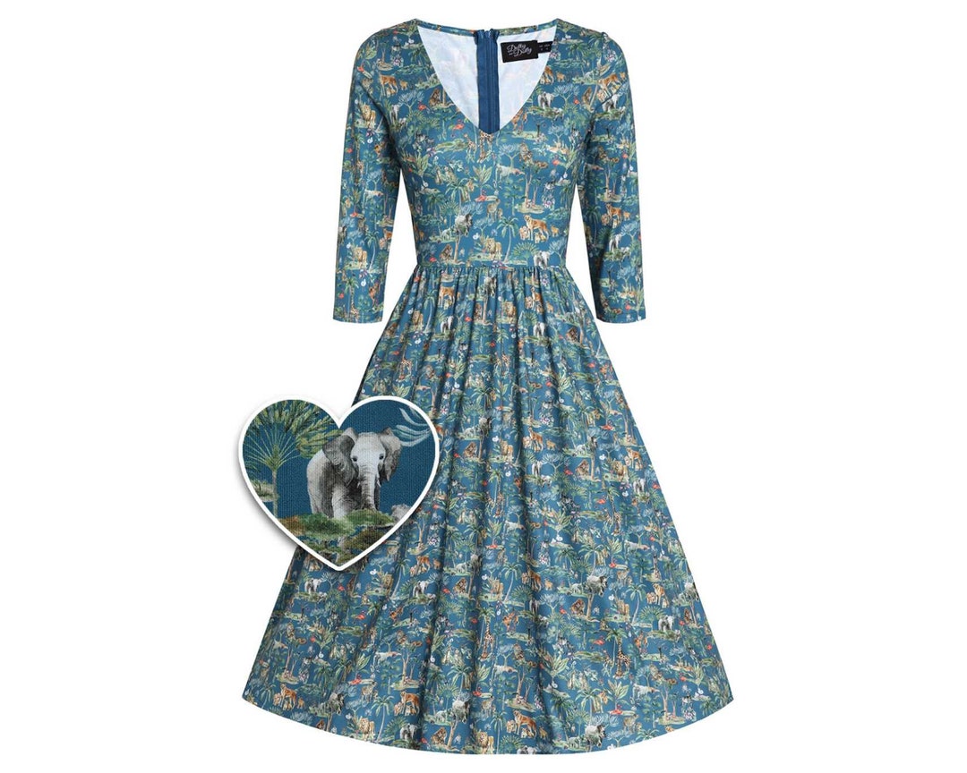 knee length dresses for ladies Rainbow Safari Dress 2XL main image 1