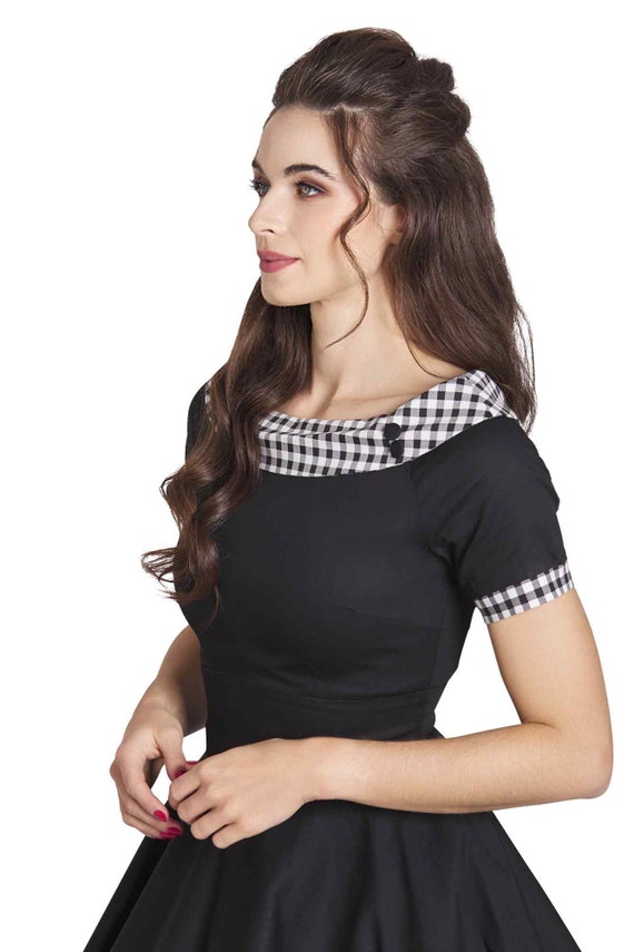 Darlene Retro Black Gingham Swing Dress - Etsy