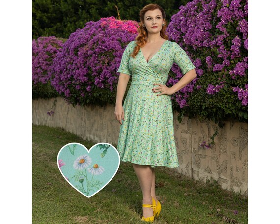 mint green floral wrap dress Matilda Mint Floral Wrap Dress
