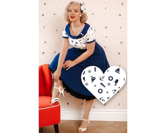 navy blue nautical dress Nautical Navy Boho Polkadot Maxi Dress Navy Polkadot / L main image 0